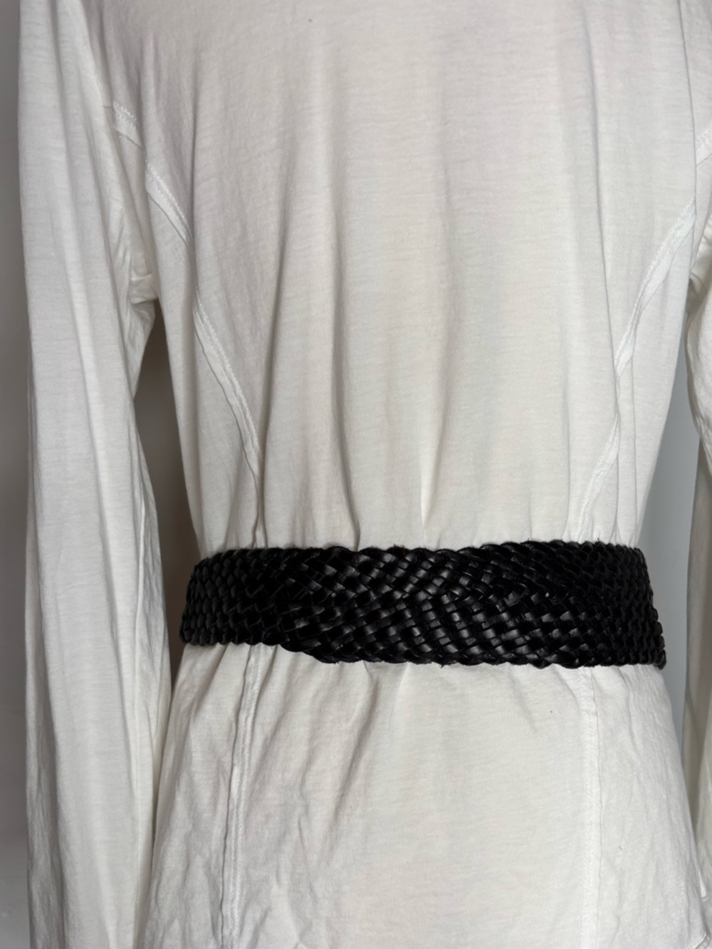 Unbranded Black Brown Braided Leather Belt Size Medium - Picture 3 of 6